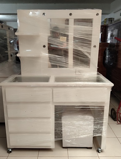 Tocador Vanity Con Vidrio 5 Cajas Chico