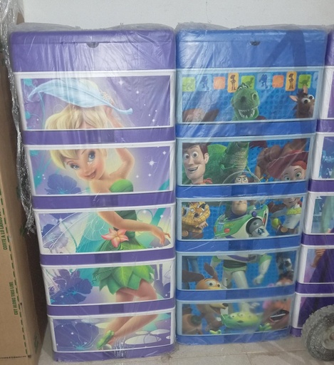 Cajonera De Plástico Grande C/Personaje C/Tapa