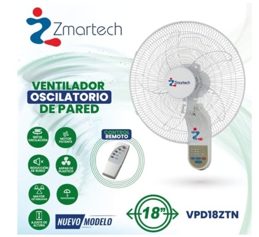 Ventilador De Pared Zmartech 18'' VPD18ZTN